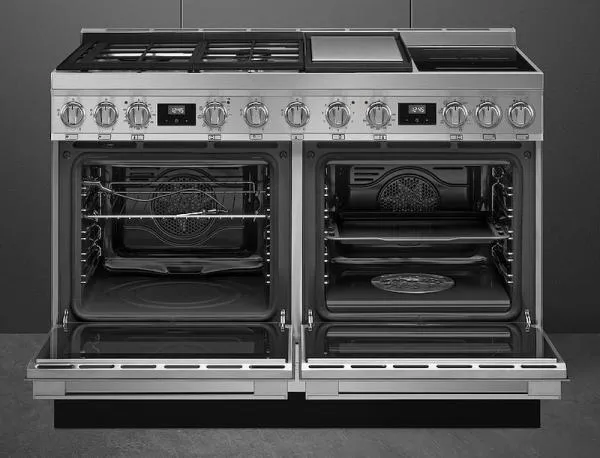 SMEG תנור משולב דו תאי 120 ס"מ עם כיריים גז+אינדוקציה ניקוי פירוליטי ובישול באדים נירוסטה תוצרת SMEG דגם CPF120IGMPX — תמונה 3